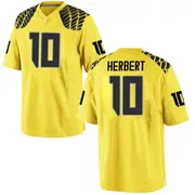 Game Youth Justin Herbert Oregon Ducks Gold Football College Jersey