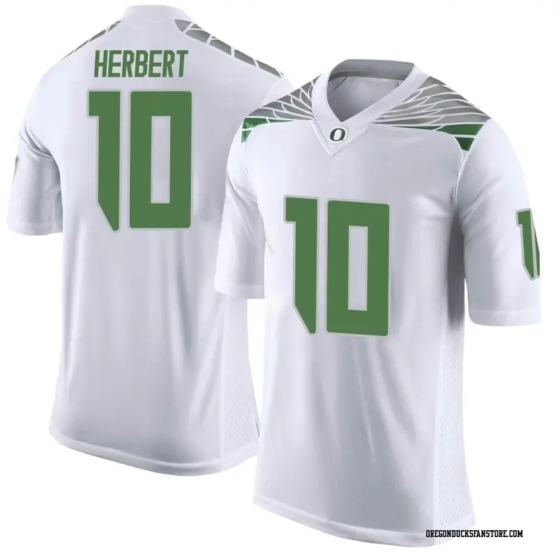 Limited Men's Justin Herbert Oregon Ducks White Football College Jersey