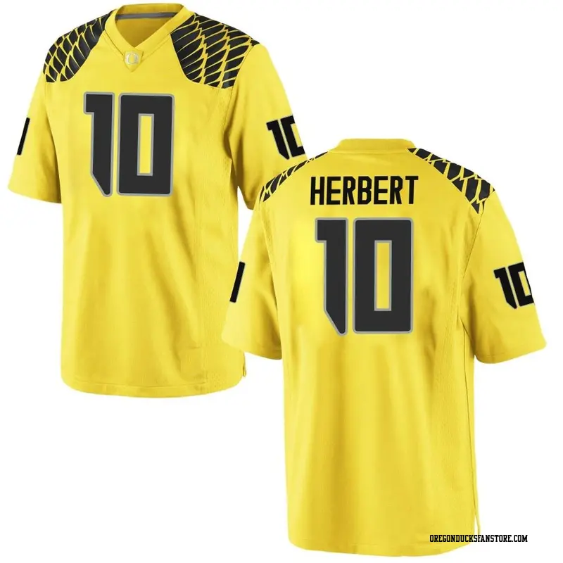 Replica Men's Justin Herbert Oregon Ducks Gold Football College Jersey